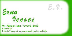 erno vecsei business card