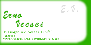 erno vecsei business card